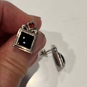 Elegant Silver and Black Earrings